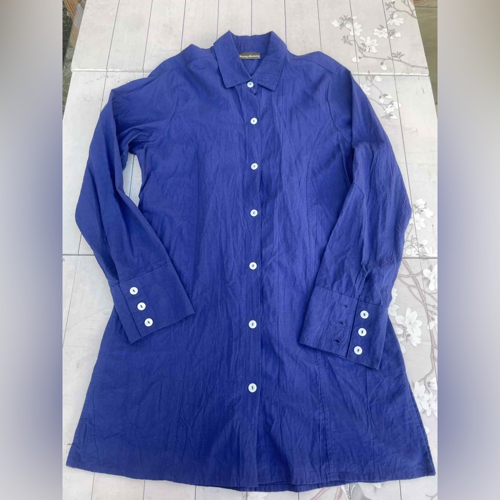 Tommy Bahama Royal Blue Button-Down Shirt - Picture 5 of 7